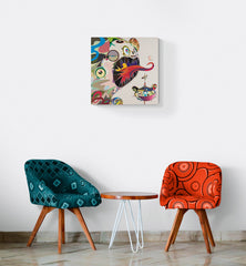 Takashi Murakami prints with chairs