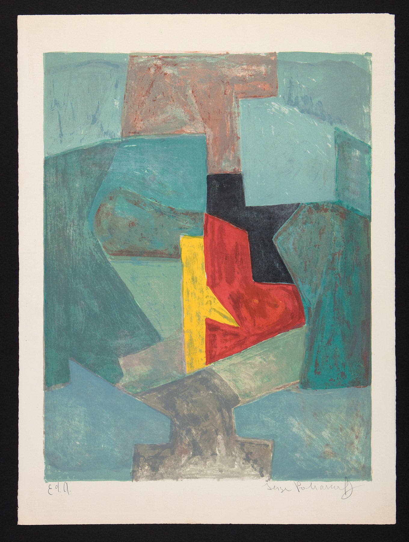 Serge Poliakoff: Composition in Blue (1966) Signed Original Print ...