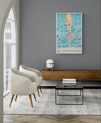 David Hockney print framed for sale in room