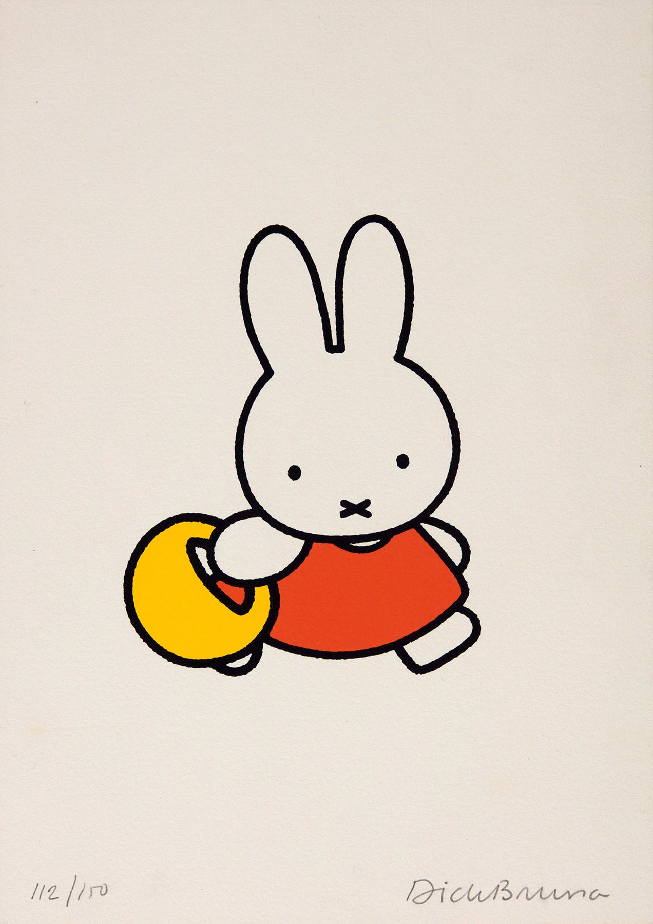 Dick Bruna Miffy with Basket (Nijntje met Mandje) Signed Screen Print