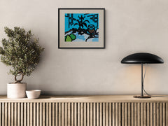 Caulfield print on wall