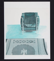 Corbusier Chair and Rug David Hockney