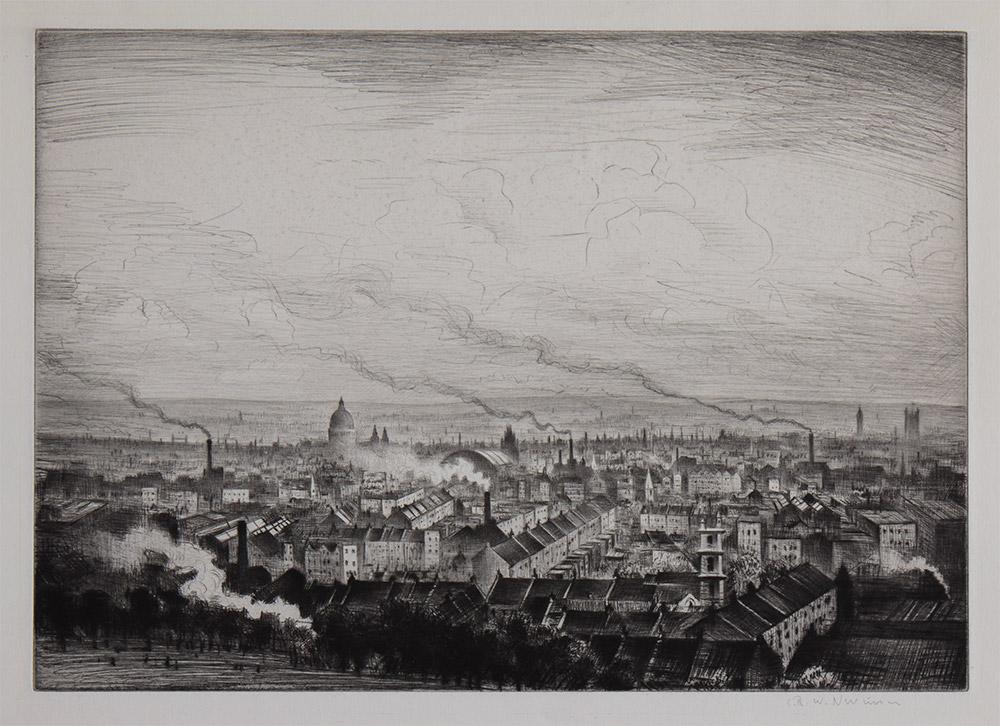 CRW Nevinson London from Parliament Hill