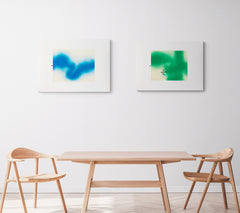 Victor pasmore prints in dining room