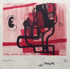 Henry Moore Black Figure on Pink Background Cramer 96