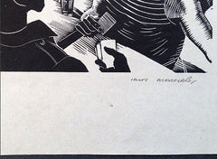 Iain MacNab signed wood engraving