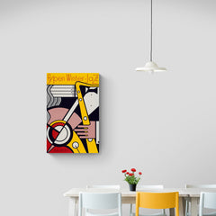 Roy Lichtenstein print in kitchen