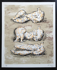 Henry Moore 3 Reclining Figures lithograph