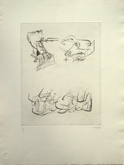 Henry Moore etching, Pen Exercises, 1970