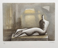 henry moore reclining figure sunset 1978 print