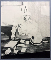 Sidney in his Office David Hockney 